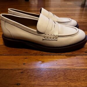 White Leather Madewell Vernon Loafers, Size 8